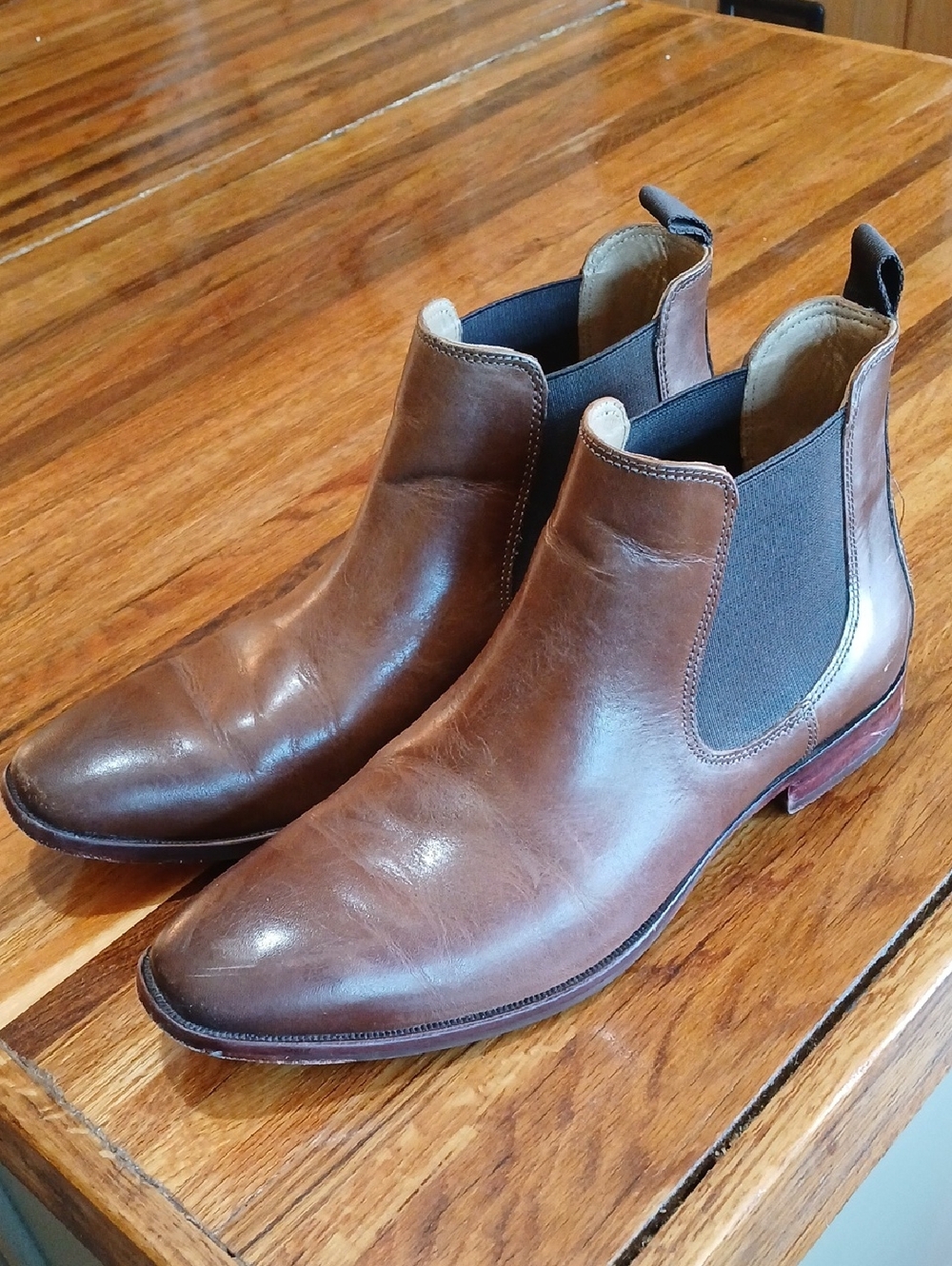 Johnston & Murphy Mens Sheepskin Leather Chelsea Boots - 9 1/2